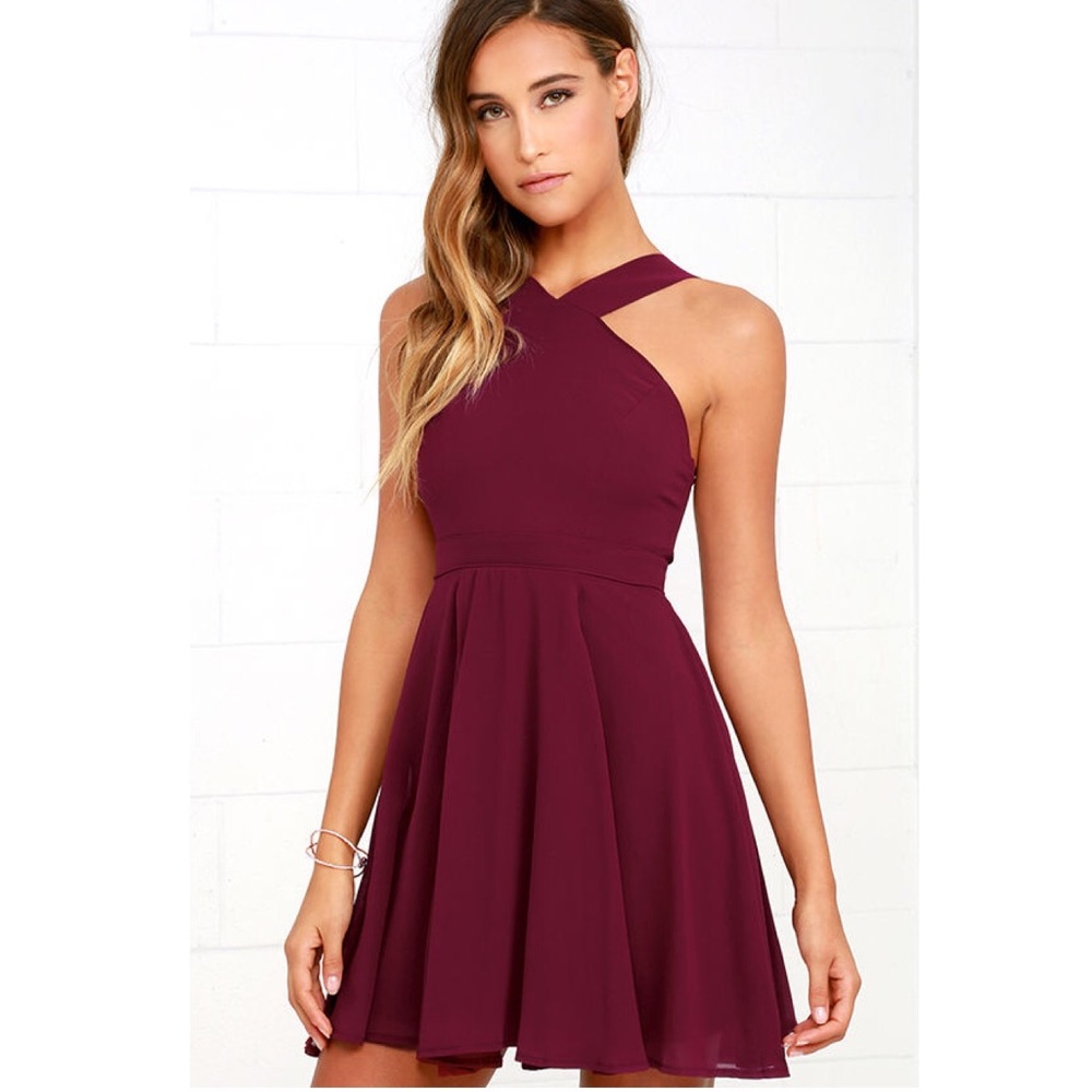 Lulu’s Burgundy Skater Dress
